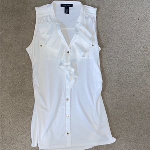 White ruffle tank top